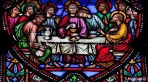 stained glass last supper